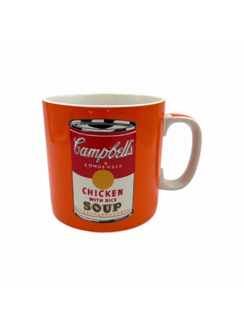 Block Art Andy Warhol Signature Edition Orange Tomato Rice Soup Can Coffee Mug